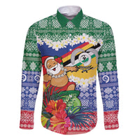 Personalised Torba Joyeux Noel Family Matching Off The Shoulder Long Sleeve Dress and Hawaiian Shirt Proud To Be a Ni-Van Sand Drawing Art - Polynesian Pride