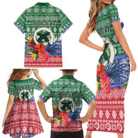 Personalised Torba Joyeux Noel Family Matching Short Sleeve Bodycon Dress and Hawaiian Shirt Proud To Be a Ni-Van Sand Drawing Art - Polynesian Pride