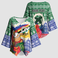 Personalised Torba Joyeux Noel Kimono Sleeve Blouse Proud To Be a Ni-Van Sand Drawing Art - Polynesian Pride