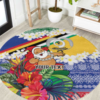 Personalised Torba Joyeux Noel Round Carpet Proud To Be a Ni-Van Sand Drawing Art LT9 Green - Polynesian Pride