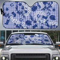 Mokihana Maile Ilima Leis Paniolo Palaka Auto Sun Shade Hawaiian Polu Spirit - Polynesian Pride