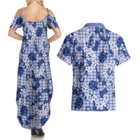 Mokihana Maile Ilima Leis Paniolo Palaka Couples Matching Summer Maxi Dress and Hawaiian Shirt Hawaiian Polu Spirit - Polynesian Pride