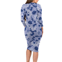Mokihana Maile Ilima Leis Paniolo Palaka Family Matching Long Sleeve Bodycon Dress and Hawaiian Shirt Hawaiian Polu Spirit - Polynesian Pride