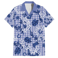 Mokihana Maile Ilima Leis Paniolo Palaka Family Matching Off The Shoulder Long Sleeve Dress and Hawaiian Shirt Hawaiian Polu Spirit - Polynesian Pride