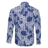 Mokihana Maile Ilima Leis Paniolo Palaka Family Matching Off The Shoulder Long Sleeve Dress and Hawaiian Shirt Hawaiian Polu Spirit - Polynesian Pride