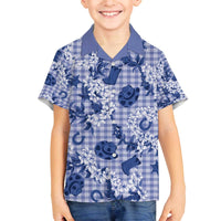 Mokihana Maile Ilima Leis Paniolo Palaka Family Matching Off The Shoulder Long Sleeve Dress and Hawaiian Shirt Hawaiian Polu Spirit - Polynesian Pride