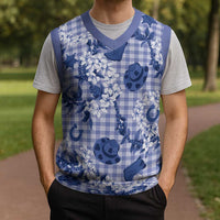 Mokihana Maile Ilima Leis Paniolo Palaka Christmas Knitted V-Neck Vest Hawaiian Polu Spirit - Polynesian Pride