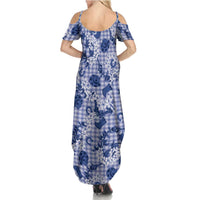 Mokihana Maile Ilima Leis Paniolo Palaka Summer Maxi Dress Hawaiian Polu Spirit - Polynesian Pride