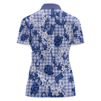 Mokihana Maile Ilima Leis Paniolo Palaka Women Polo Shirt Hawaiian Polu Spirit - Polynesian Pride