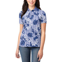 Mokihana Maile Ilima Leis Paniolo Palaka Women Polo Shirt Hawaiian Polu Spirit - Polynesian Pride