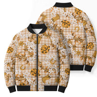 Mokihana Maile Ilima Leis Paniolo Palaka Bomber Puffer Jacket Hawaiian Kula Spirit - Polynesian Pride