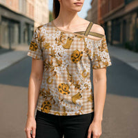 Mokihana Maile Ilima Leis Paniolo Palaka Cross Shoulder Shirt Hawaiian Kula Spirit - Polynesian Pride