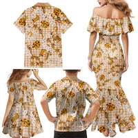 Mokihana Maile Ilima Leis Paniolo Palaka Family Matching Mermaid Dress and Hawaiian Shirt Hawaiian Kula Spirit - Polynesian Pride