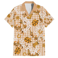 Mokihana Maile Ilima Leis Paniolo Palaka Family Matching Off The Shoulder Long Sleeve Dress and Hawaiian Shirt Hawaiian Kula Spirit - Polynesian Pride