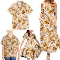 Mokihana Maile Ilima Leis Paniolo Palaka Family Matching Summer Maxi Dress and Hawaiian Shirt Hawaiian Kula Spirit - Polynesian Pride