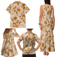 Mokihana Maile Ilima Leis Paniolo Palaka Family Matching Tank Maxi Dress and Hawaiian Shirt Hawaiian Kula Spirit - Polynesian Pride