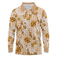 Mokihana Maile Ilima Leis Paniolo Palaka Long Sleeve Polo Shirt Hawaiian Kula Spirit - Polynesian Pride