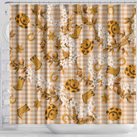 Mokihana Maile Ilima Leis Paniolo Palaka Shower Curtain Hawaiian Kula Spirit - Polynesian Pride