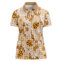Mokihana Maile Ilima Leis Paniolo Palaka Women Polo Shirt Hawaiian Kula Spirit - Polynesian Pride