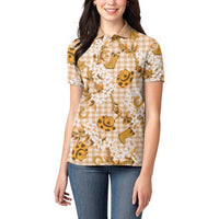 Mokihana Maile Ilima Leis Paniolo Palaka Women Polo Shirt Hawaiian Kula Spirit - Polynesian Pride