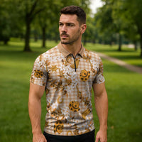 Mokihana Maile Ilima Leis Paniolo Palaka Zipper Polo Shirt Hawaiian Kula Spirit - Polynesian Pride