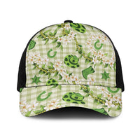 Mokihana Maile Ilima Leis Paniolo Palaka Baseball Net Cap Hawaiian Omaomo Ala Spirit LT9 One Size Black Green - Polynesian Pride