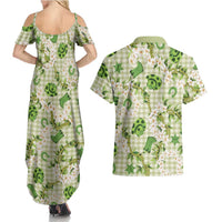 Mokihana Maile Ilima Leis Paniolo Palaka Couples Matching Summer Maxi Dress and Hawaiian Shirt Hawaiian Omaomo Ala Spirit - Polynesian Pride