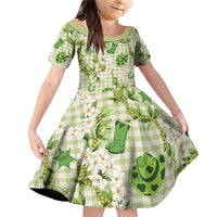 Mokihana Maile Ilima Leis Paniolo Palaka Family Matching Off Shoulder Short Dress and Hawaiian Shirt Hawaiian Omaomo Ala Spirit - Polynesian Pride