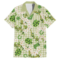 Mokihana Maile Ilima Leis Paniolo Palaka Family Matching Off Shoulder Short Dress and Hawaiian Shirt Hawaiian Omaomo Ala Spirit - Polynesian Pride