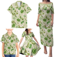 Mokihana Maile Ilima Leis Paniolo Palaka Family Matching Puletasi and Hawaiian Shirt Hawaiian Omaomo Ala Spirit - Polynesian Pride