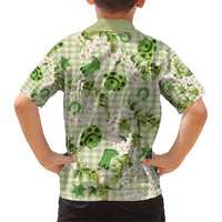 Mokihana Maile Ilima Leis Paniolo Palaka Family Matching Short Sleeve Bodycon Dress and Hawaiian Shirt Hawaiian Omaomo Ala Spirit - Polynesian Pride