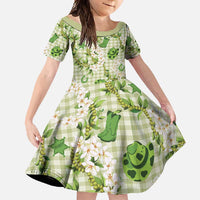 Mokihana Maile Ilima Leis Paniolo Palaka Family Matching Summer Maxi Dress and Hawaiian Shirt Hawaiian Omaomo Ala Spirit - Polynesian Pride