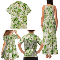 Mokihana Maile Ilima Leis Paniolo Palaka Family Matching Tank Maxi Dress and Hawaiian Shirt Hawaiian Omaomo Ala Spirit - Polynesian Pride