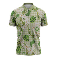 Mokihana Maile Ilima Leis Paniolo Palaka Zipper Polo Shirt Hawaiian Omaomo Ala Spirit - Polynesian Pride