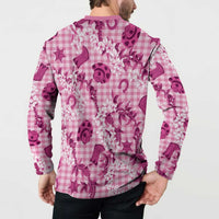 Mokihana Maile Ilima Leis Paniolo Palaka Button Sweatshirt Hawaiian Omaomo Ulaula Spirit - Polynesian Pride