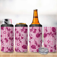 Mokihana Maile Ilima Leis Paniolo Palaka 4 in 1 Can Cooler Tumbler Hawaiian Omaomo Ulaula Spirit - Polynesian Pride