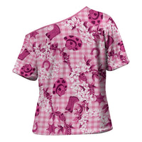 Mokihana Maile Ilima Leis Paniolo Palaka Cross Shoulder Shirt Hawaiian Omaomo Ulaula Spirit - Polynesian Pride