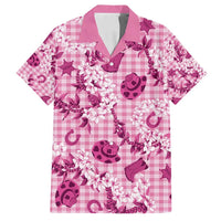 Mokihana Maile Ilima Leis Paniolo Palaka Family Matching Long Sleeve Bodycon Dress and Hawaiian Shirt Hawaiian Omaomo Ulaula Spirit - Polynesian Pride