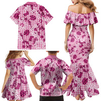 Mokihana Maile Ilima Leis Paniolo Palaka Family Matching Mermaid Dress and Hawaiian Shirt Hawaiian Omaomo Ulaula Spirit - Polynesian Pride