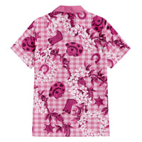 Mokihana Maile Ilima Leis Paniolo Palaka Family Matching Off The Shoulder Long Sleeve Dress and Hawaiian Shirt Hawaiian Omaomo Ulaula Spirit - Polynesian Pride
