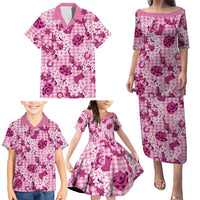 Mokihana Maile Ilima Leis Paniolo Palaka Family Matching Puletasi and Hawaiian Shirt Hawaiian Omaomo Ulaula Spirit - Polynesian Pride