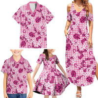 Mokihana Maile Ilima Leis Paniolo Palaka Family Matching Summer Maxi Dress and Hawaiian Shirt Hawaiian Omaomo Ulaula Spirit - Polynesian Pride
