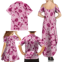Mokihana Maile Ilima Leis Paniolo Palaka Family Matching Summer Maxi Dress and Hawaiian Shirt Hawaiian Omaomo Ulaula Spirit - Polynesian Pride