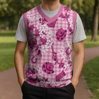 Mokihana Maile Ilima Leis Paniolo Palaka Christmas Knitted V-Neck Vest Hawaiian Omaomo Ulaula Spirit - Polynesian Pride