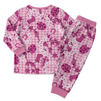 Mokihana Maile Ilima Leis Paniolo Palaka Christmas Pajama Set Hawaiian Omaomo Ulaula Spirit - Polynesian Pride