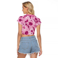 Mokihana Maile Ilima Leis Paniolo Palaka Raglan Cropped T Shirt Hawaiian Omaomo Ulaula Spirit - Polynesian Pride