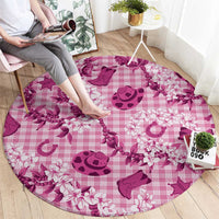 Mokihana Maile Ilima Leis Paniolo Palaka Round Carpet Hawaiian Omaomo Ulaula Spirit - Polynesian Pride