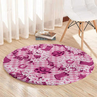 Mokihana Maile Ilima Leis Paniolo Palaka Round Carpet Hawaiian Omaomo Ulaula Spirit - Polynesian Pride