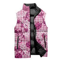 Mokihana Maile Ilima Leis Paniolo Palaka Sleeveless Puffer Jacket Hawaiian Omaomo Ulaula Spirit - Polynesian Pride