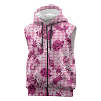 Mokihana Maile Ilima Leis Paniolo Palaka Sleeveless Zip Hoodie Hawaiian Omaomo Ulaula Spirit - Polynesian Pride